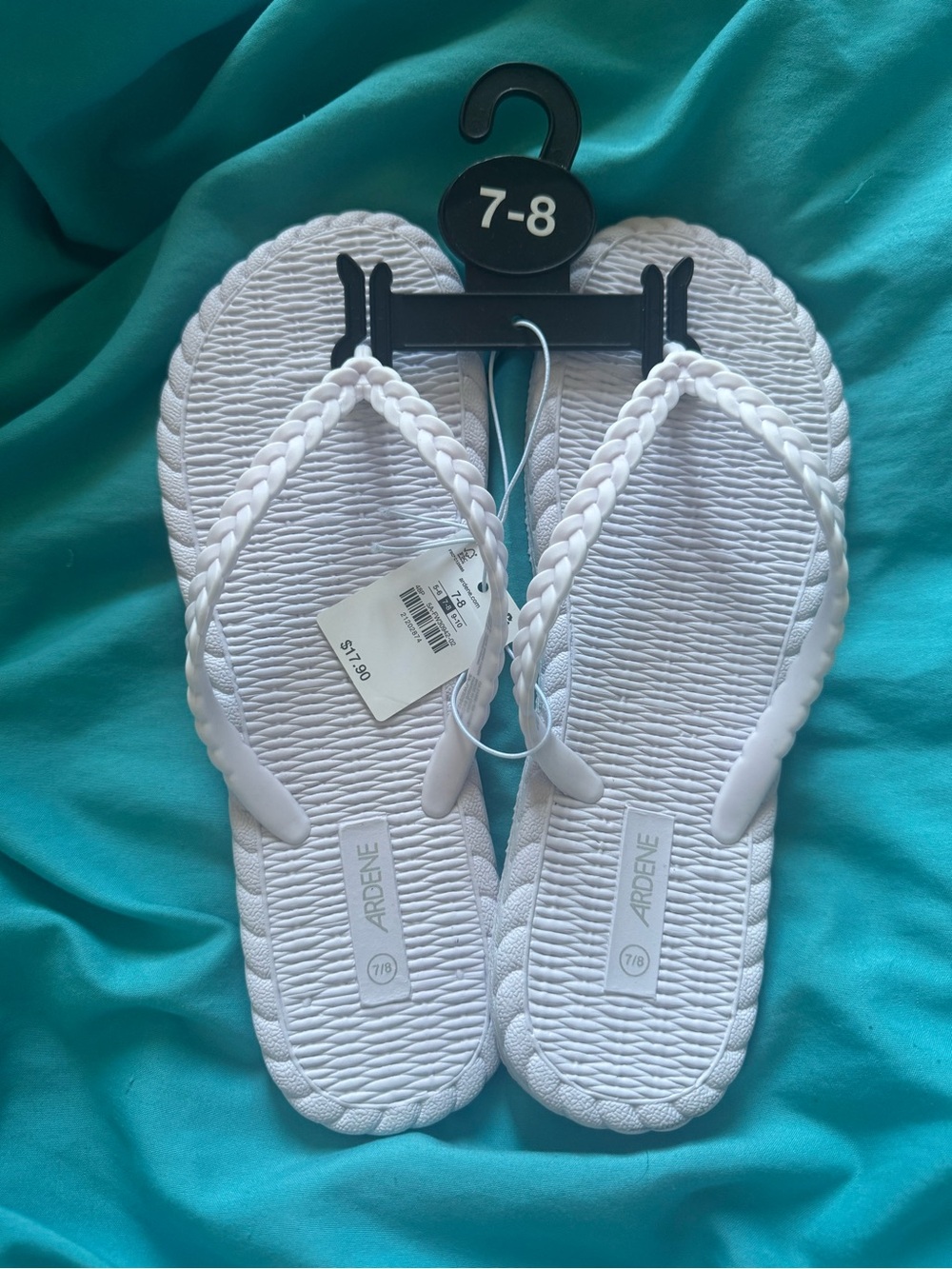 Ardene White Braided Strap Flip Flops